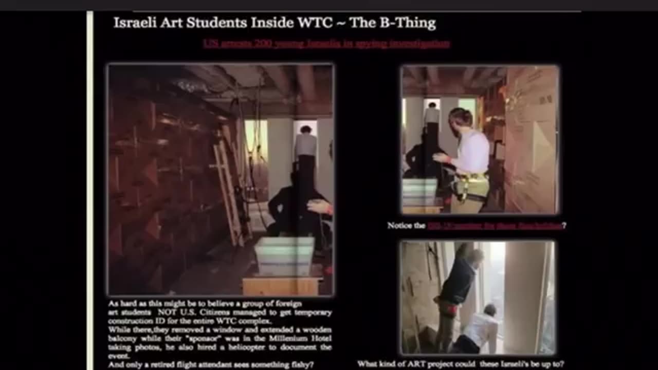 ISRAELI 'ART STUDENTS' WERE ALLOWED TO LIVE ON THE 91st FLOOR OF ONE OF THE TWIN TOWERS