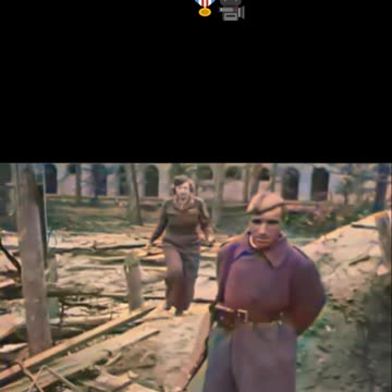 Soviet soldier gives US Army woman German medal Berlin 1945 heart warming #Colourized footage