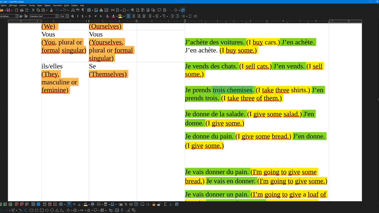 French 19 (new) pronoun complement EN