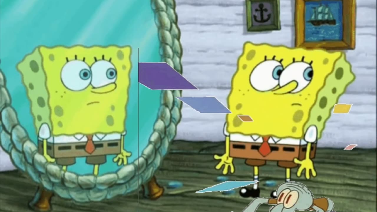 Squidward Is Playing With Tiles While SpongeBob Gets Abandoned By His Own Reflection 🪞