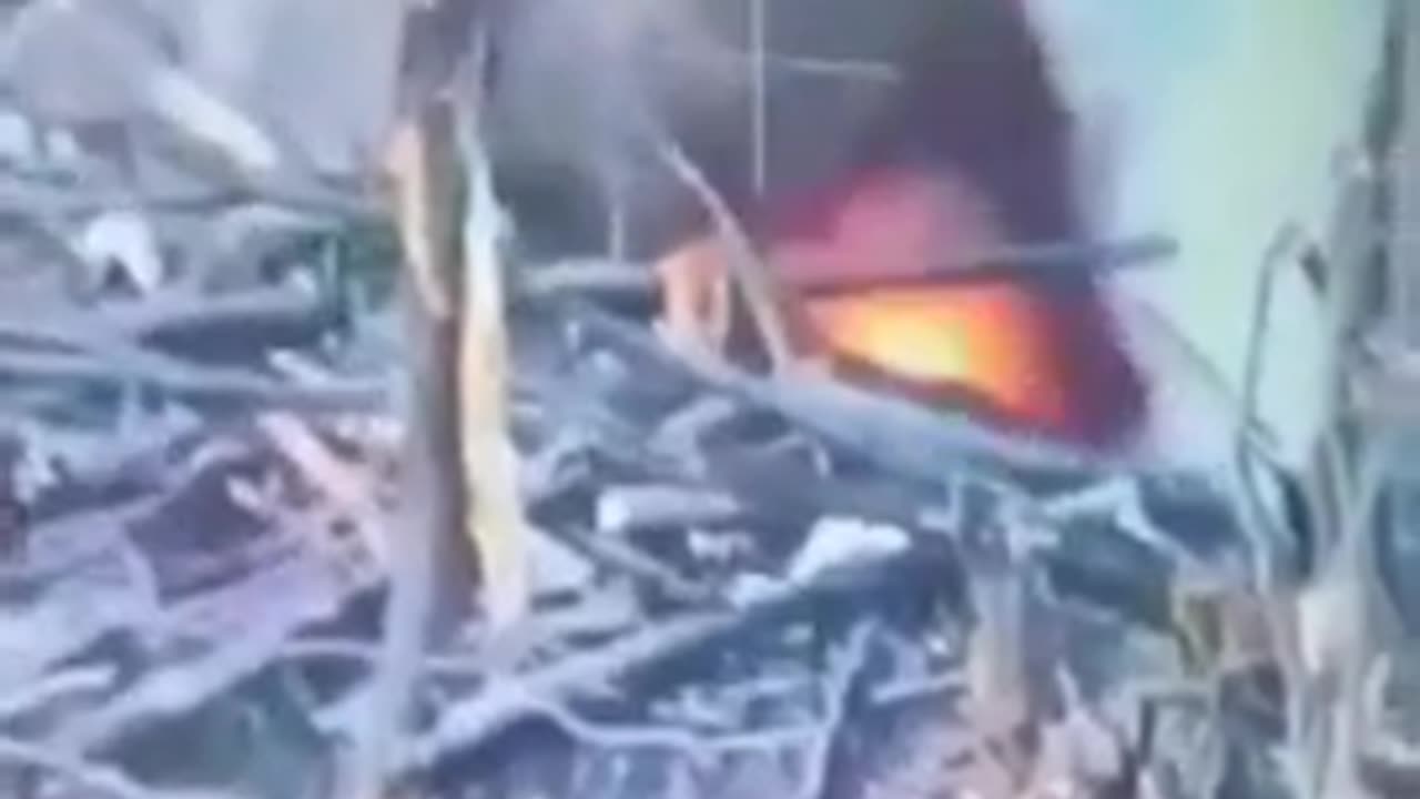 Russian soldier detonates a FPV drone with a stick