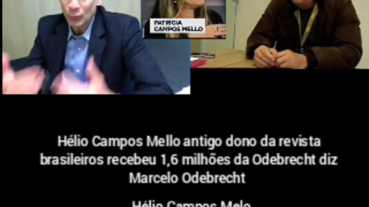 Hélio Campos Mello paí da jornalista" da Folha de SP, Patrícia Campos Mello recebeu 1,6 milhão Odebrecht.