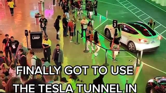 FINALLY GOT TO USEHGE口THE TESLA TUNNEL INDodgiLAS VEGAS