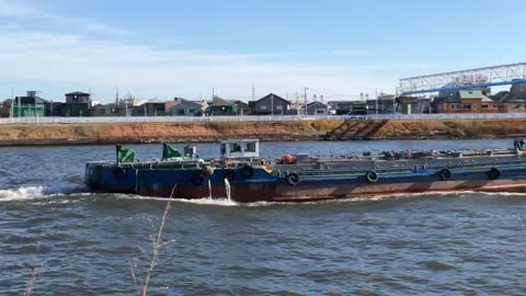 Barge on the Nakagawa river in Japan