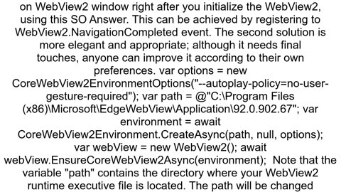 How to enable Media AutoPlay in Microsoft WebView2