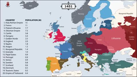 Changes to Europe's borders the past 2,400 years