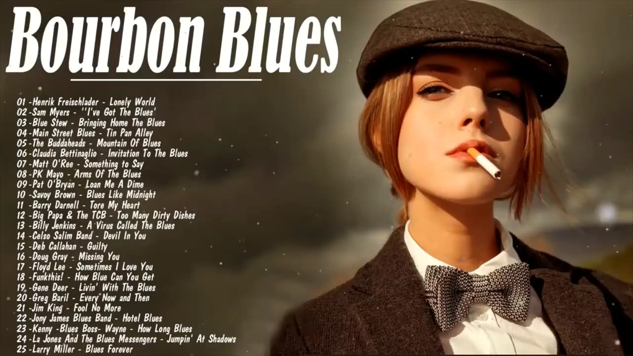 Relaxing Bourbon Blues Music | Suitable For Studying And Not Feeling Lonely At Night - Slow Blues