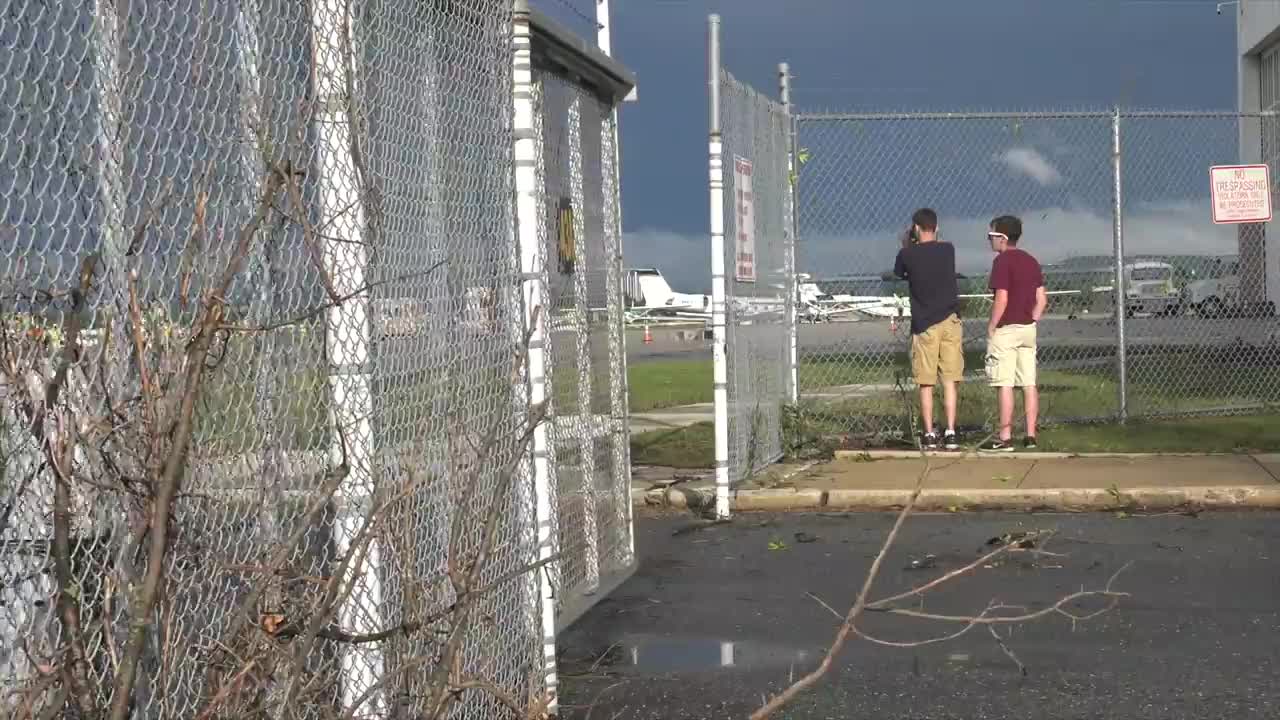 Lehigh Valley International Airport storm damage (ABE) 07_01_17