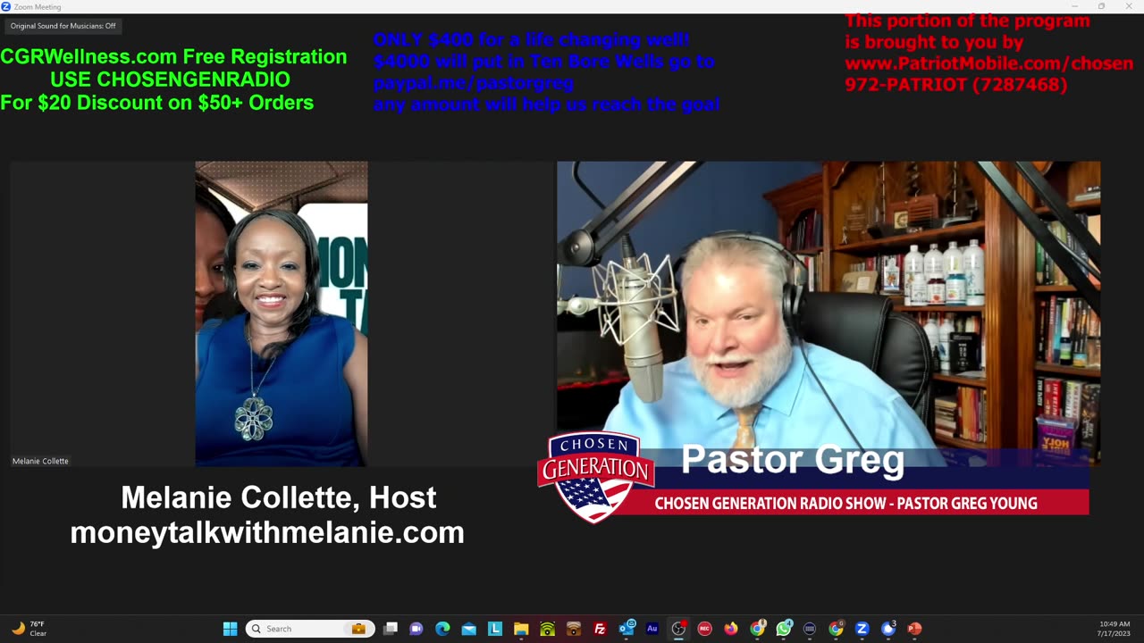 TECN.TV / MoneyTalk with Melanie’s Melanie Collette Joins Pastor Greg As A Weekly Contributor!