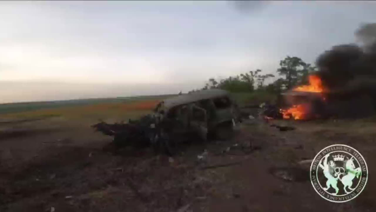 First person footage of Ukrainian Soldiers driving into a Russian surprise!