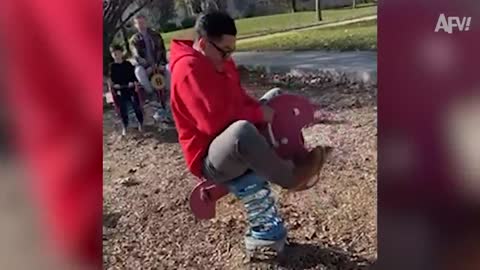 Watch Her PLAY and Hit the GROUND! 🤣 | Best Funny Fails | AFV 2022