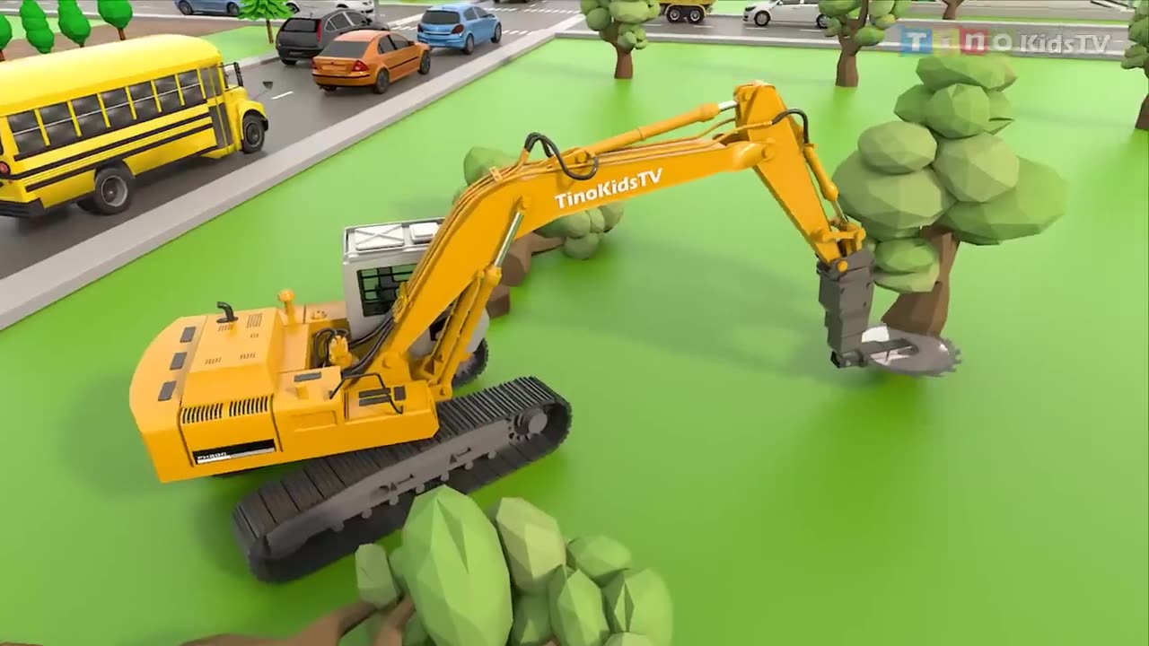 Excavator driller & cutter truck,s for kids ll Bypass Road Construction