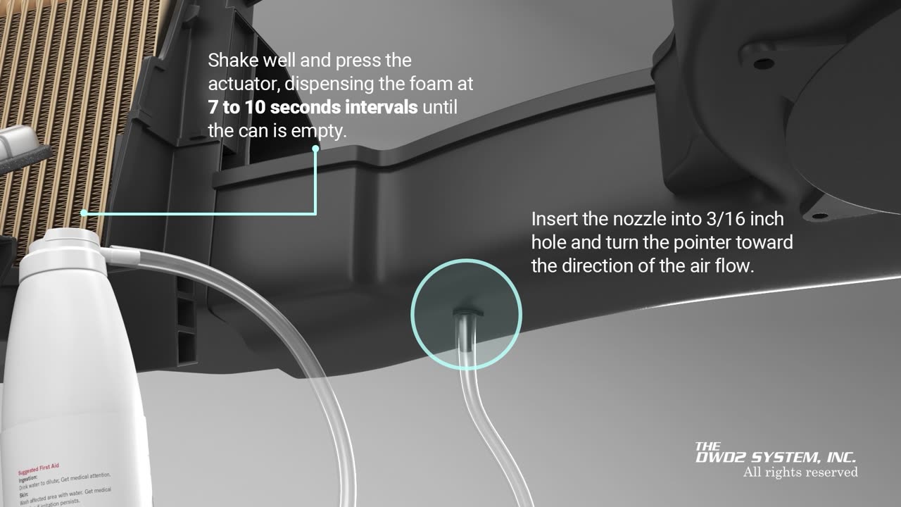 DWD2 Clean Air Automotive Evaporator Cleaner Installation Description