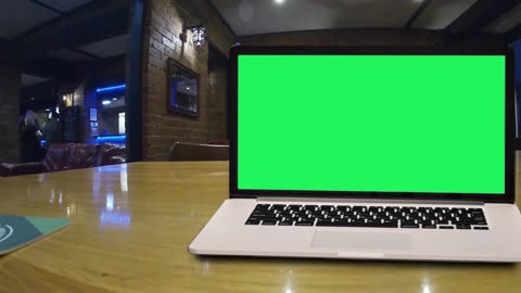 Pub w/Computer and Background Noise (Green Screen)