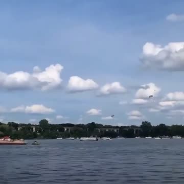 Jet plane crashed into apartment building lot/golf course during air show in #Michigan.