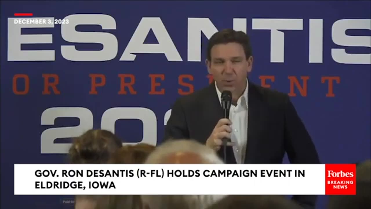 'A Joke!'- DeSantis Hits VP Harris For Comments About Israel & Palestinian Authority At Iowa Rally