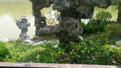 The pavilion is full of flowers