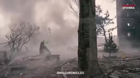The moment of explosion - a Russian tank came across a mine