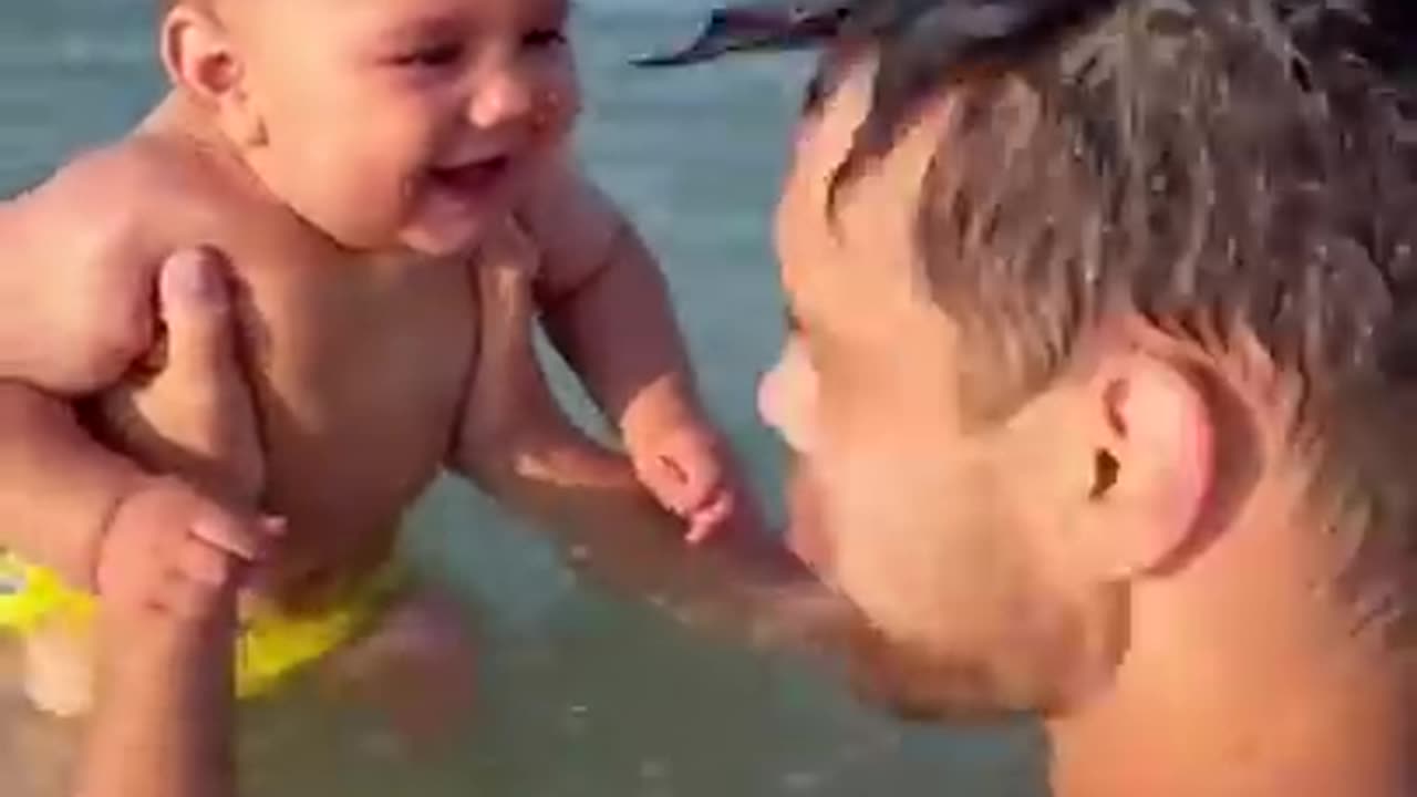 cute babies in beach