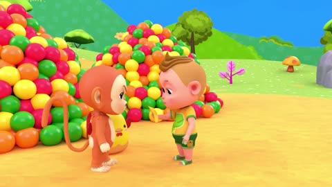 Learn fruits with little small monkey, funny video