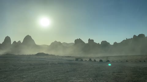 Trona Pinnacles - Wind/dirt storm