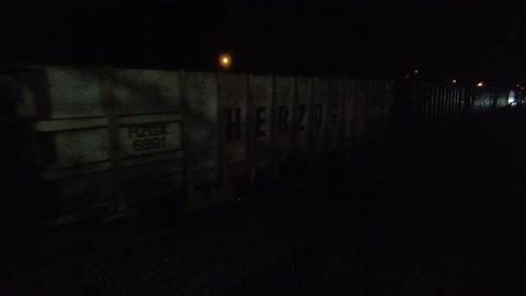 CSX 3217 And 430 Pulling A Ballast Train At Night In Stanley NC 2-23-22