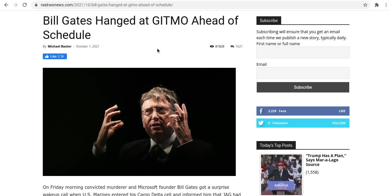 Bill Gates Hung At GITMO Ahead Of Time