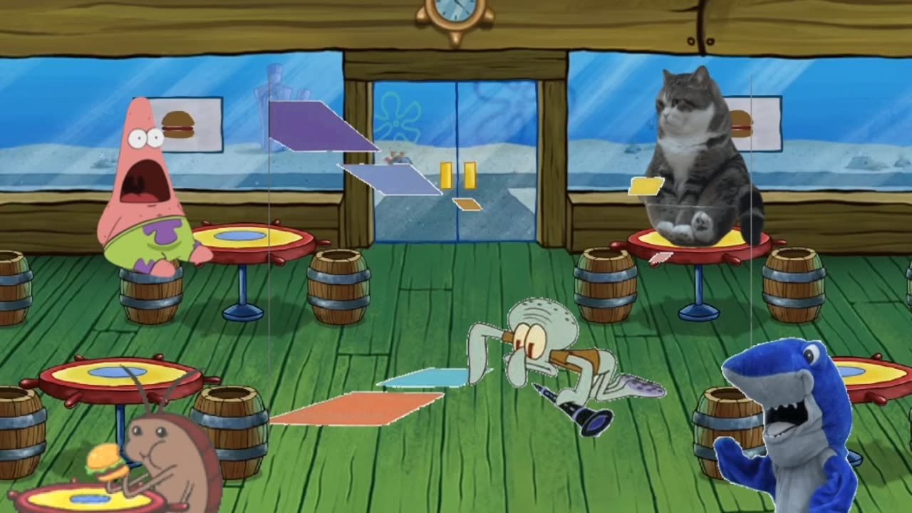 Squidward Is Playing With Tiles At The Krusty Krab 🍔