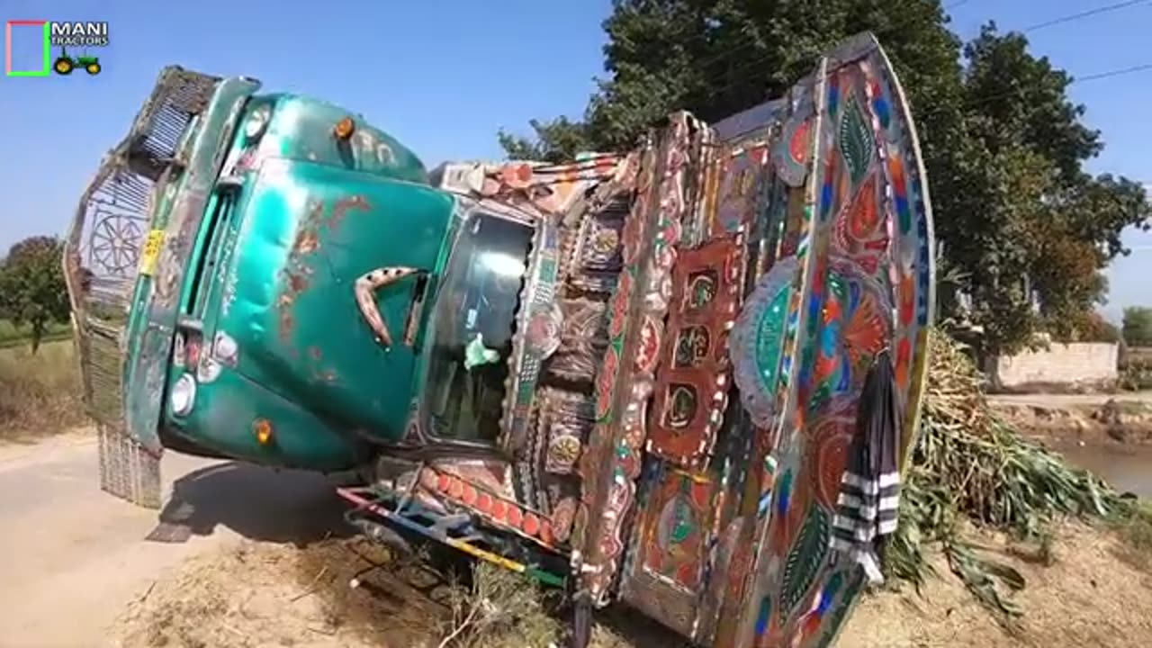 The truck fell into the canal due to the driver's negligence Best of Truck Fails & Truck accident