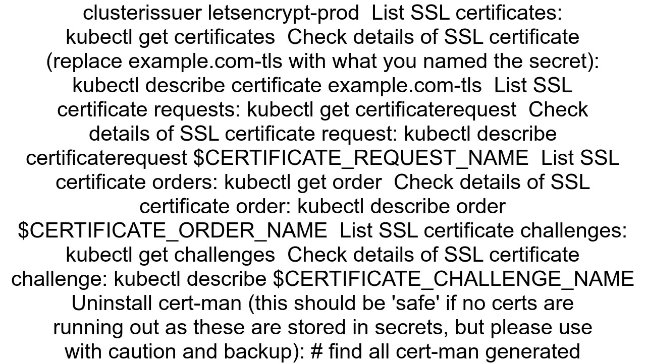 Delete SSL certificate in Kubernetes