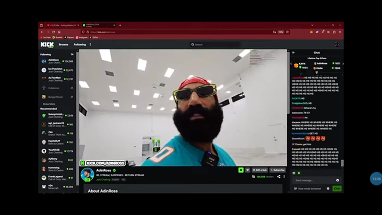 Ganval watches adin Ross and return FouseyTube 11/8/23