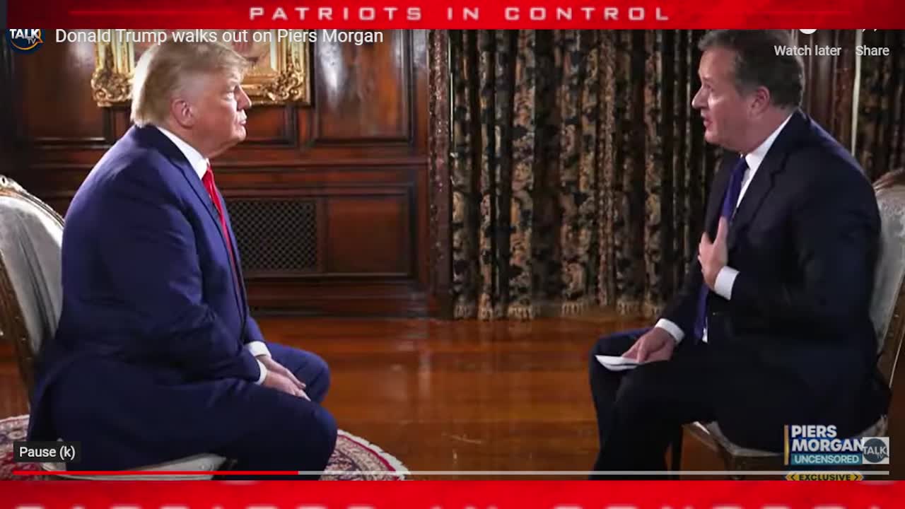 Trump Walks Out of Interview with Piers Morgan After Arguing Over 2020 Election Fraud