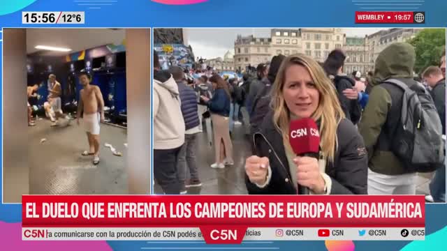 Banderazo de hinchas Argentinos en Wembley