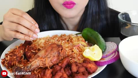 Chicken Dum Biryani ASMR Eating Sounds