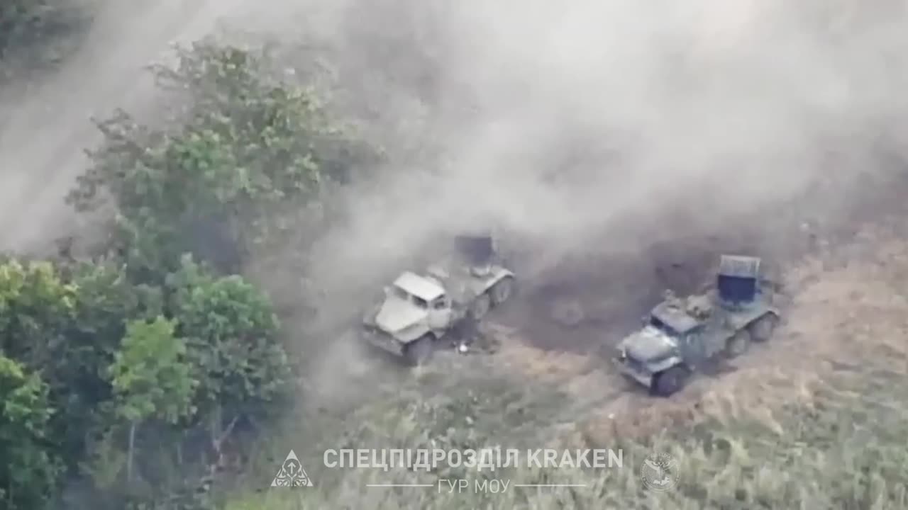 The fire of Himars on the positions of Russian