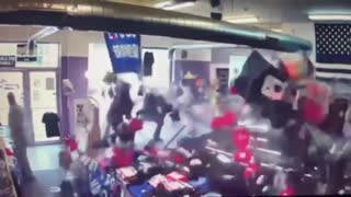 DERANGED Dem Drives Into Trump Store