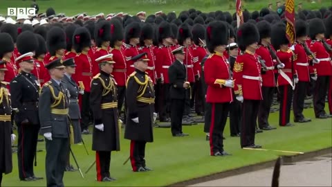 Troops perform Royal Salute in Buckingham Palace garden following King Charles Coronation - BBC News