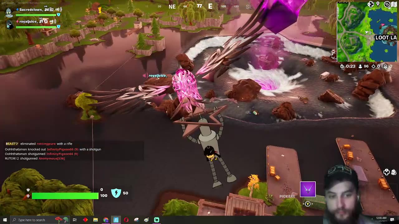 Fortnite OG zero build with the brother