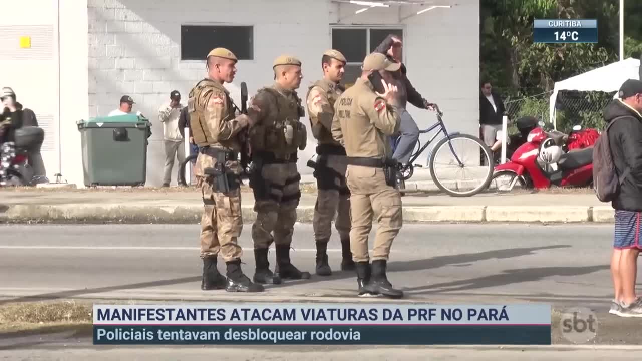 Manifestantes bolsonaristas atacam viaturas no Pará | SBT Brasil (07/11/22)