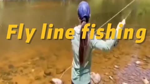 Fly line fishing