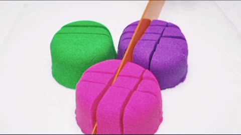 Pink Purple Green Sand Cutting satisfying #21