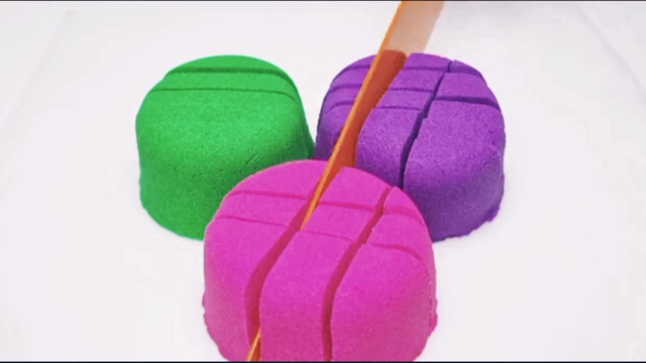 Pink Purple Green Sand Cutting satisfying #21
