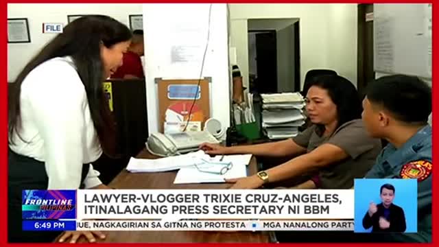 Lawyer-vlogger TrixieCruz-Angeles, itinalagangpress secretary niMarcos, Jr.