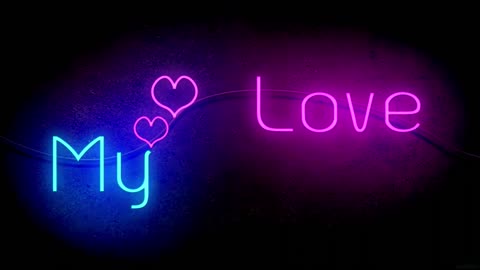 386. Pink Love💝Cute Neon Romantic Text and Little Hearts