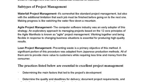Extensive research on Project Management