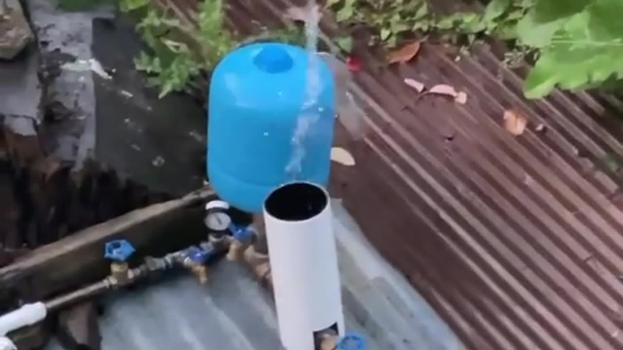 Gravity fed water system.