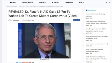 706. Fouci $3.7 Million to Make AIDS-LIKE Covid 19