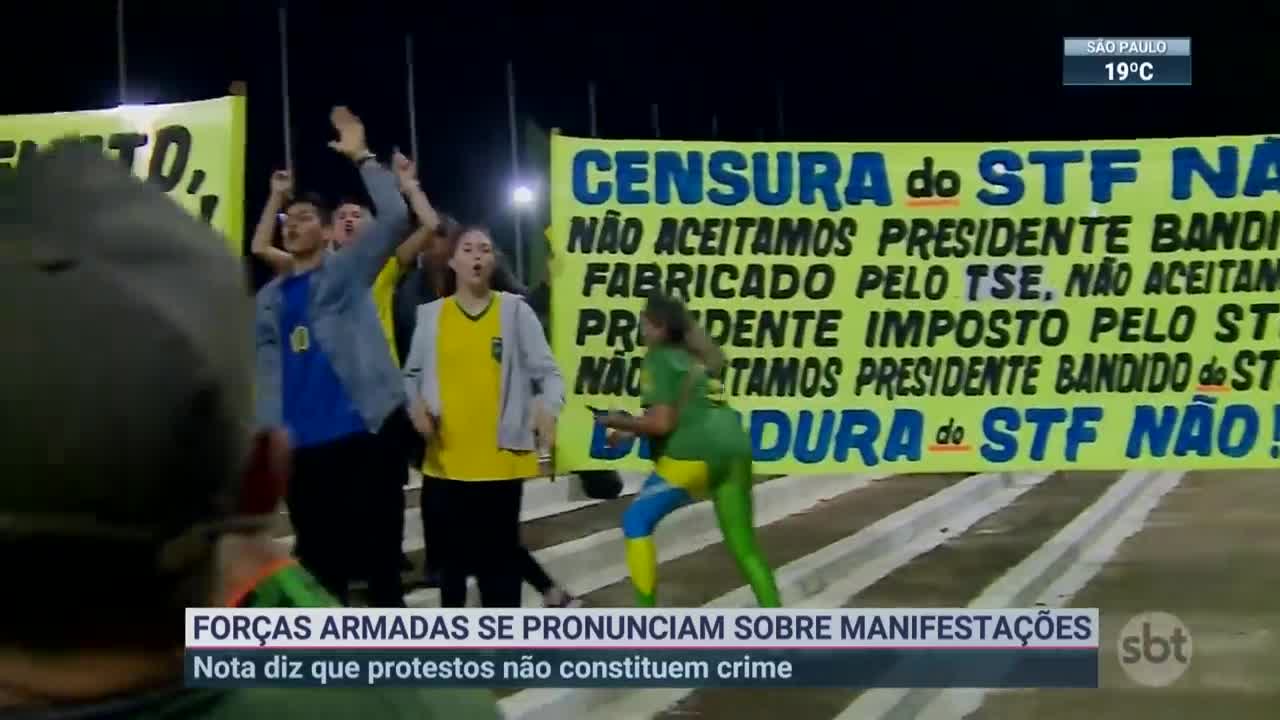 Forças Armadas condenam excessos em manifestações | SBT Brasil (11/11/22)