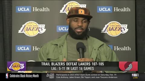 LeBron James Talks Loss Over Blazers, Postgame Interview