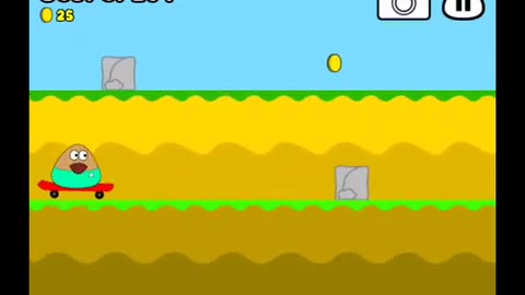 Pou gameplay: Cliff Dash (minigame)